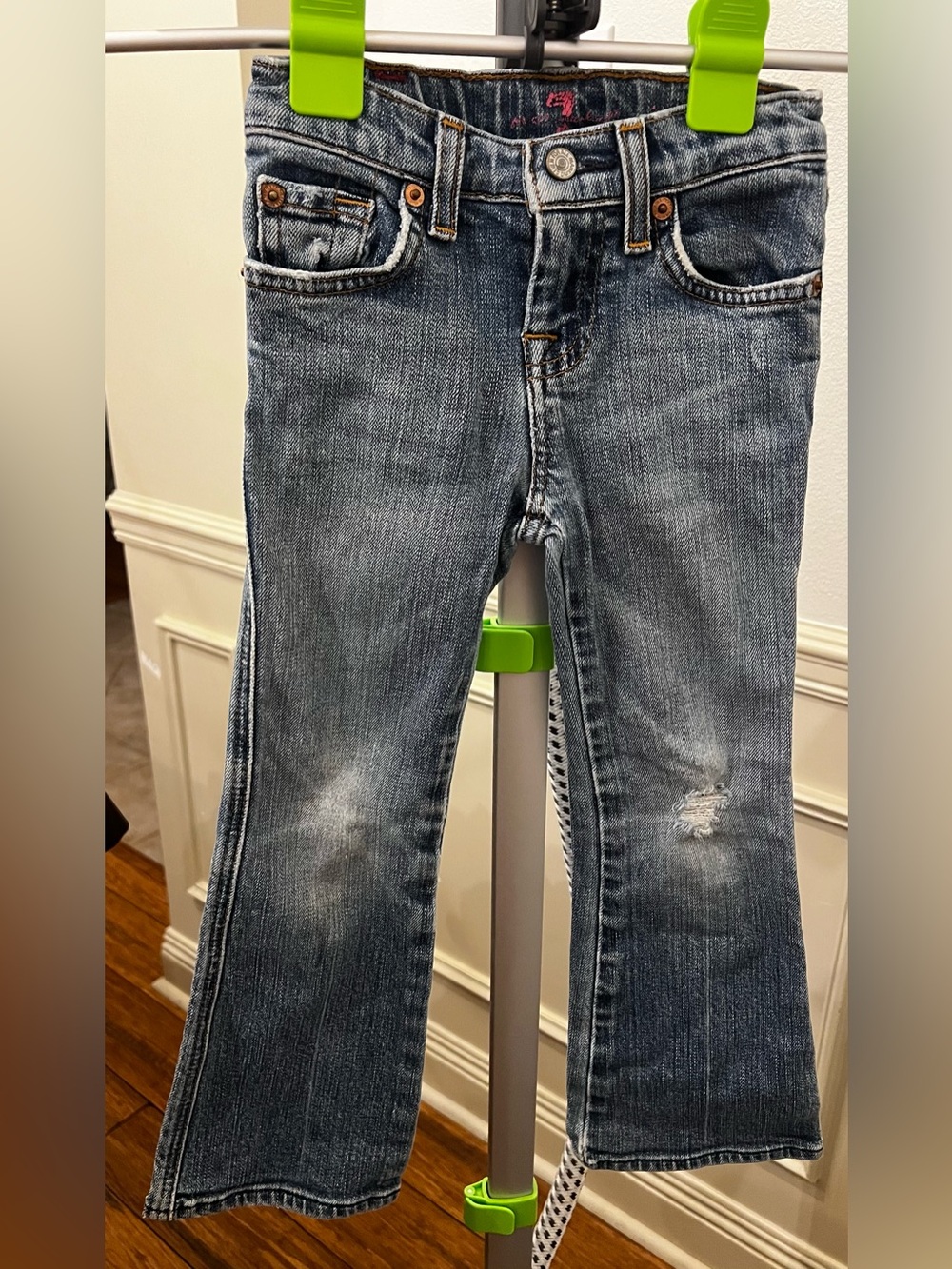 7 for All Mankind Girls' Distressed Blue Denim Jeans size 5 GUC